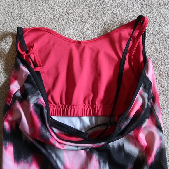 Champion Work Out Tank Top Built in Bra Printed Straps Athletic Sporty C - Picture 5 of 11